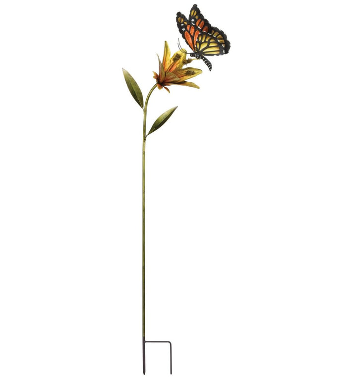 Butterfly Flower Garden Stake - Orange