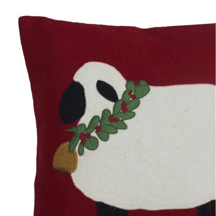 C Christmas Sheep Wool Felt Pillow 14 In PL784202 - Interiors by Elizabeth