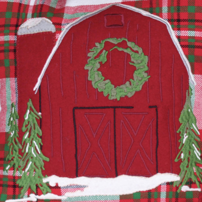 C Tree Farm Barn Pillow 14 Inx14 In PL784201 - Interiors by Elizabeth