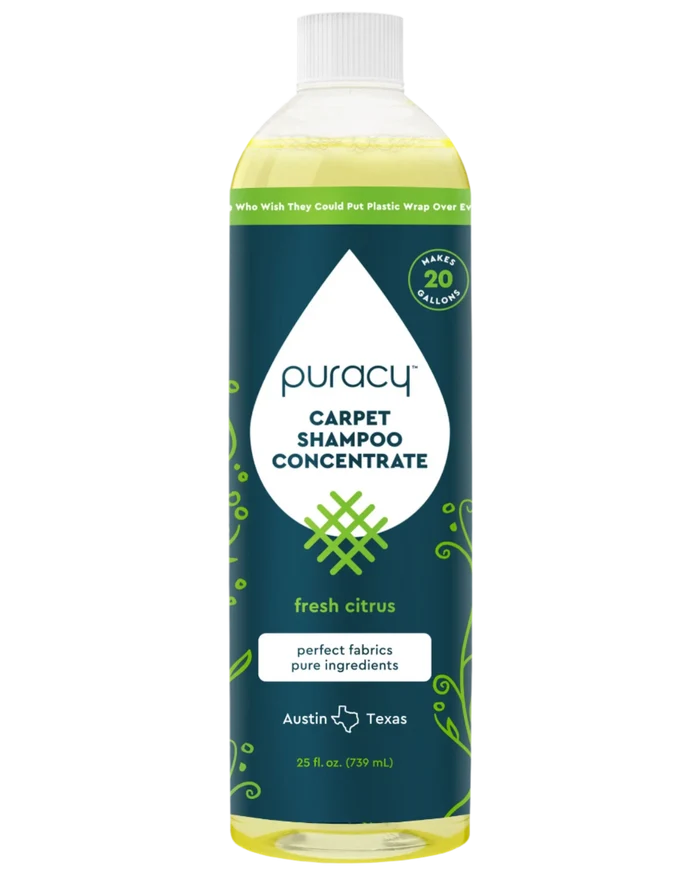 Carpet & Upholstery Shampoo, plant-based, citrus scent, 25 fl oz, green/white label.