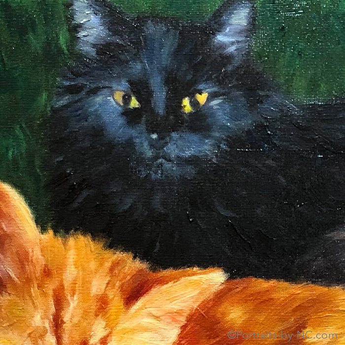 Cats Group Portrait in Oil 684 - Portraits by NC