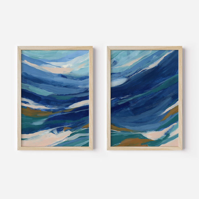 Channel Swell Diptych - Set of 2  - Art Prints or Canvases - Jetty Home