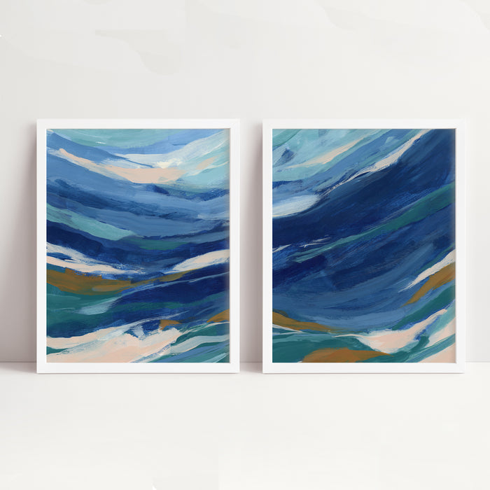 Channel Swell Diptych - Set of 2  - Art Prints or Canvases - Jetty Home