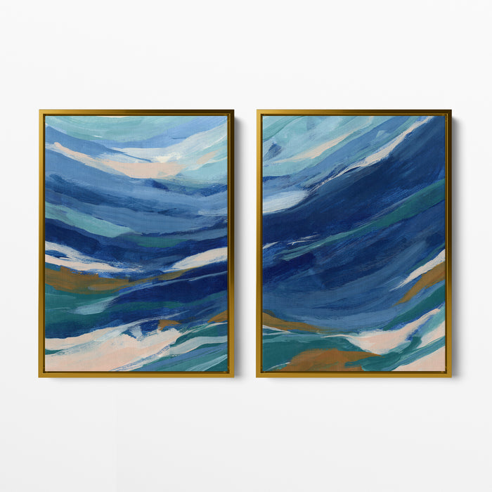 Channel Swell Diptych - Set of 2  - Art Prints or Canvases - Jetty Home