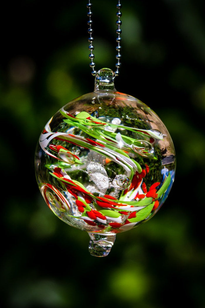 glass paperweight with cremation ash