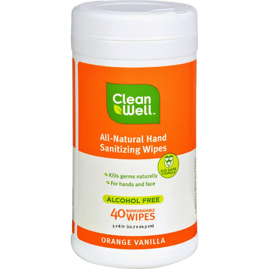 Cleanwell Hand Sanitizing Wipes - Orange Vanilla - 40 Count