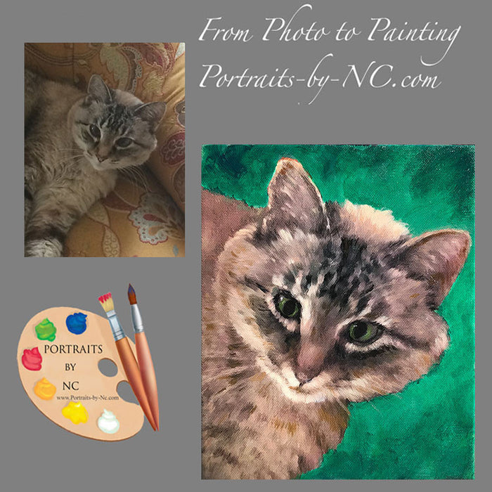 Tabby Cat Portrait from Photo 503