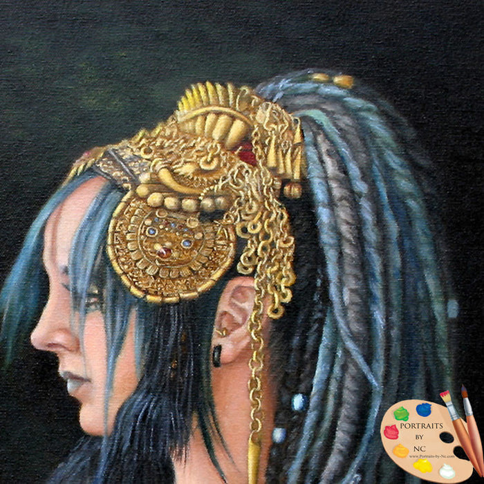 Woman Portrait Blue Tribe 103