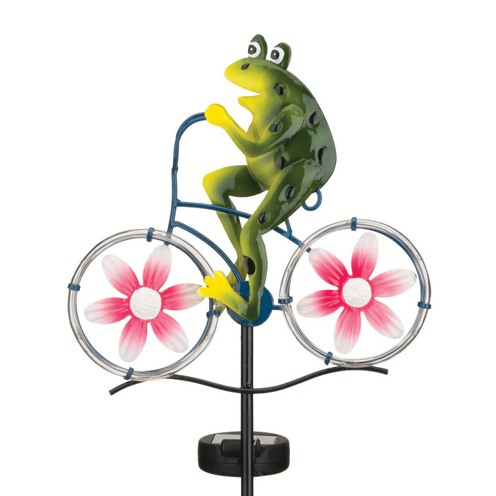 Cruising Frog Solar Garden Stake