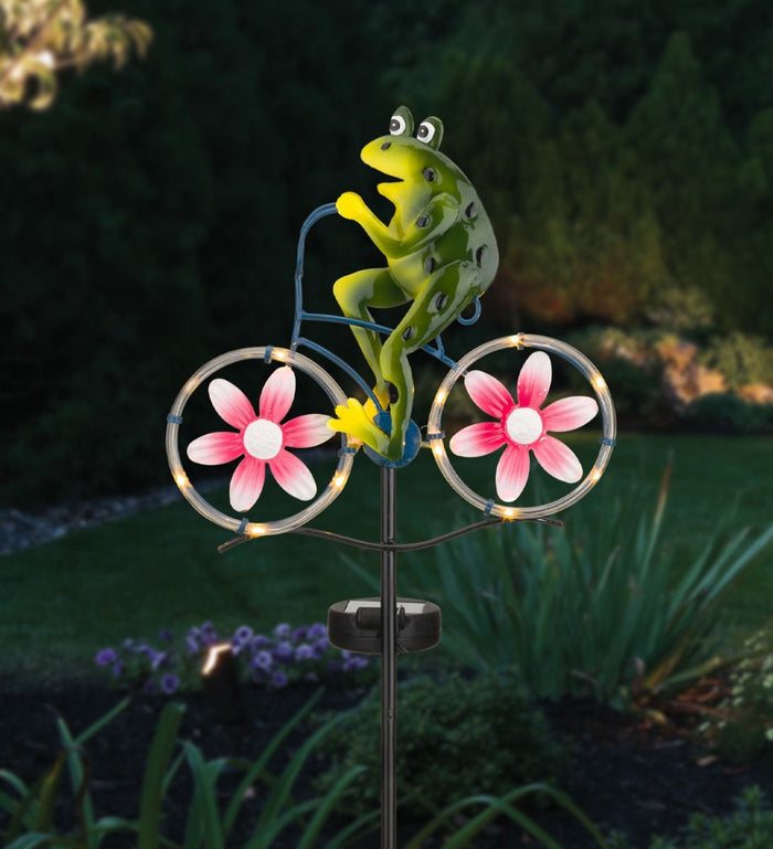 Cruising Frog Solar Garden Stake