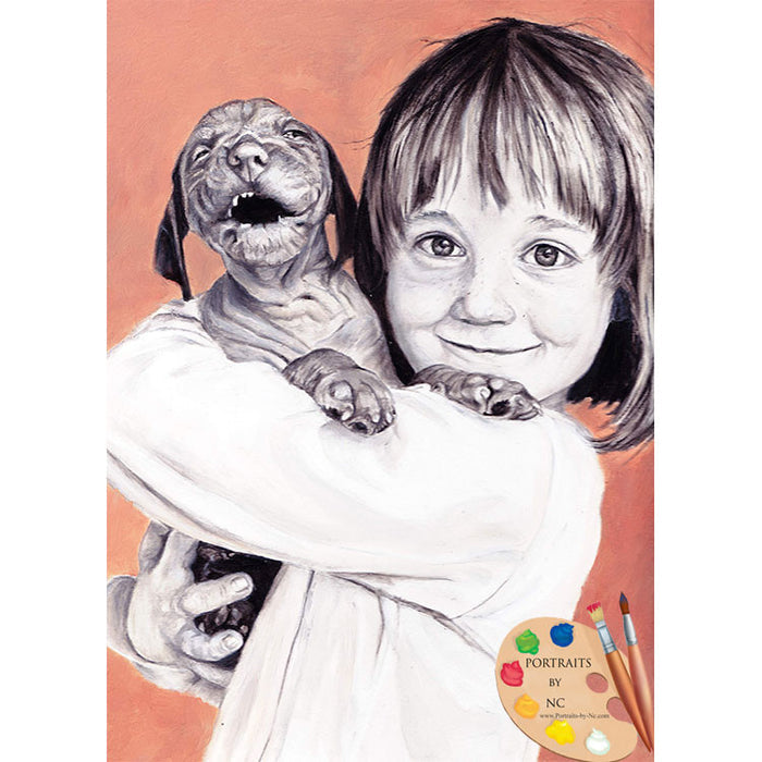 Child with Vizla Puppy Portrait 233 - Portraits by NC
