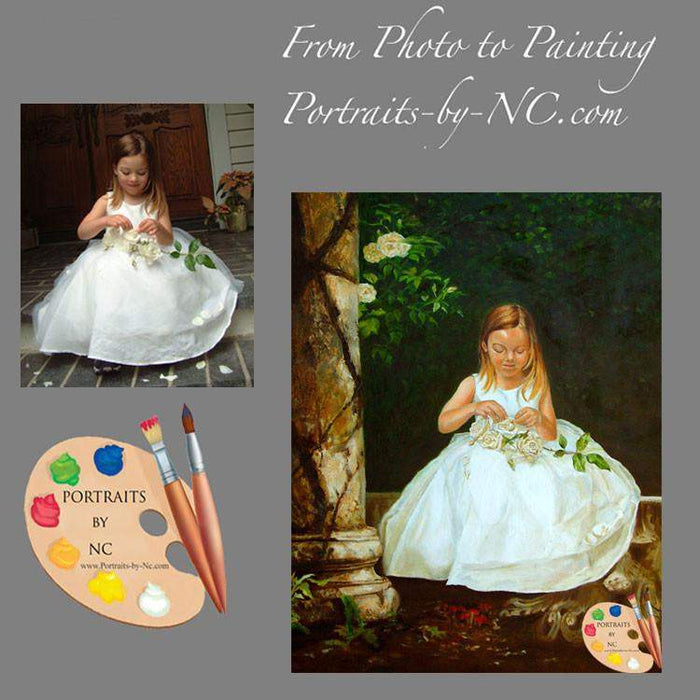 Girl in Rose Garden Portrait from Photo 56