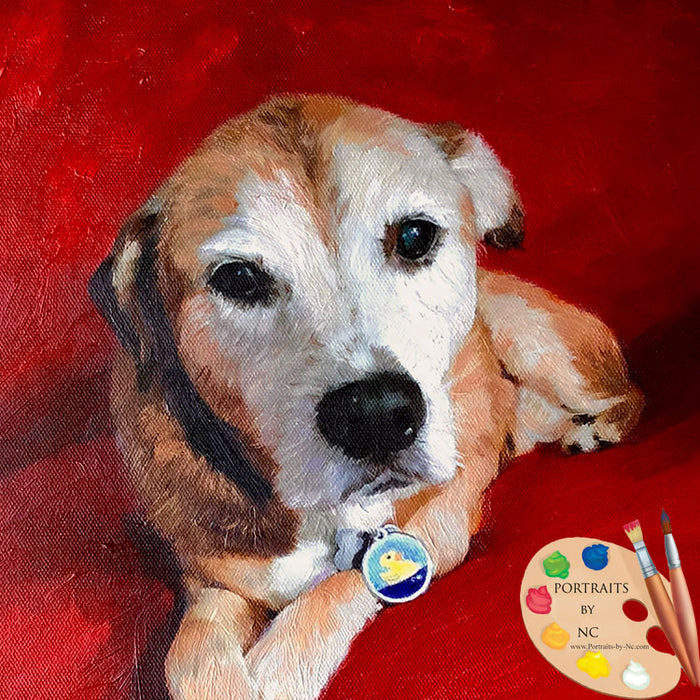 Pit Bull Mix Painting 625
