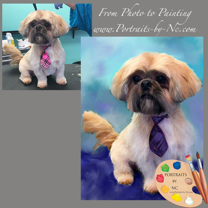 Shih Tzu Dog Pet Portrait from Photo 629