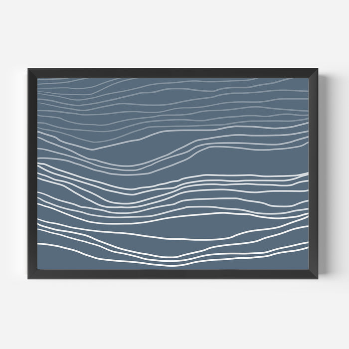 Dark Minimalist Abstract Waves - Jetty Home