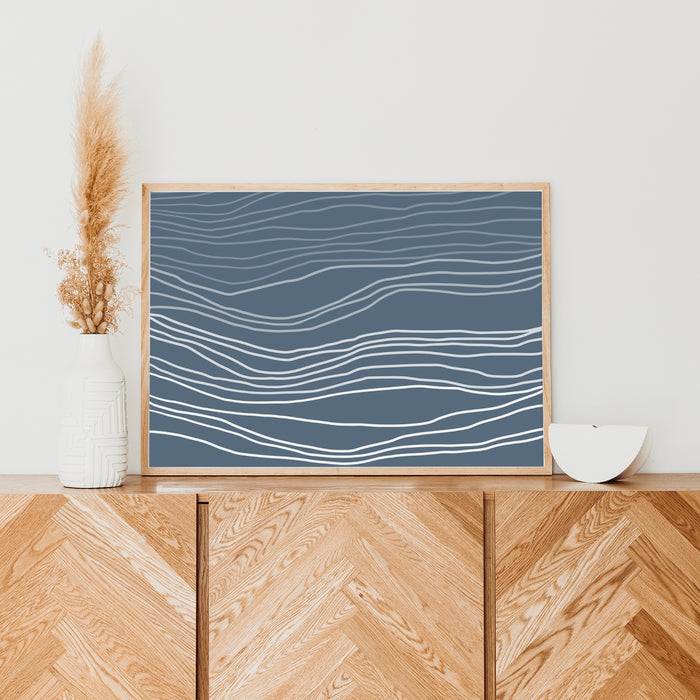 Dark Minimalist Abstract Waves - Jetty Home