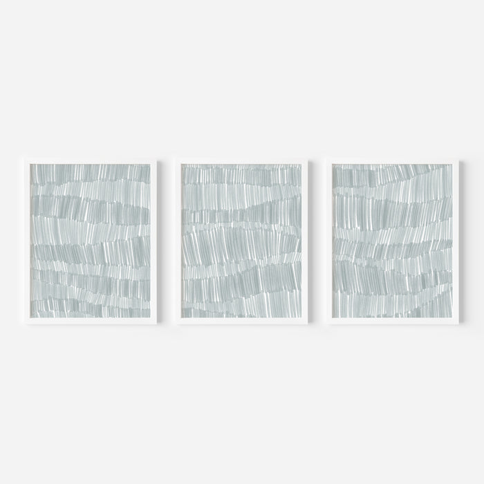 Deconstructed Ocean Waves Triptych  - Set of 3  - Art Prints or Canvases - Jetty Home