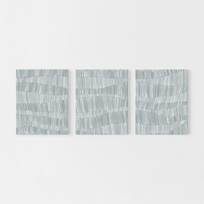 Deconstructed Ocean Waves Triptych  - Set of 3  - Art Prints or Canvases - Jetty Home