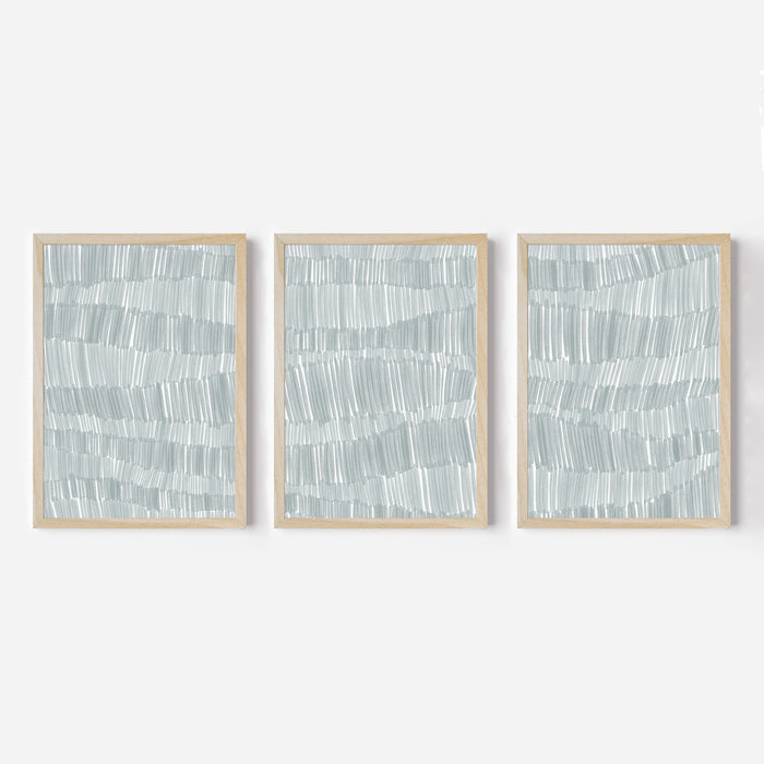Deconstructed Ocean Waves Triptych - Set of 3 - Jetty Home