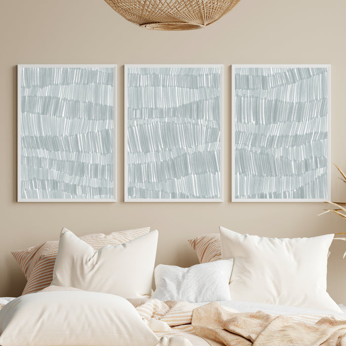 Deconstructed Ocean Waves Triptych  - Set of 3  - Art Prints or Canvases - Jetty Home