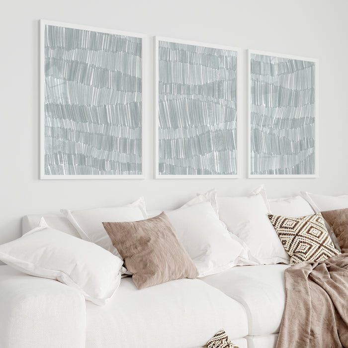 Deconstructed Ocean Waves Triptych  - Set of 3  - Art Prints or Canvases - Jetty Home