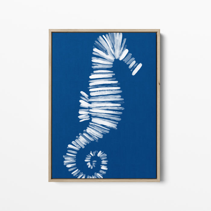 Deep Azure Blue Seahorse - Art Print or Canvas - Jetty Home