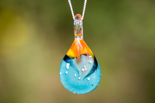 Dewdrop glass cremation jewelry