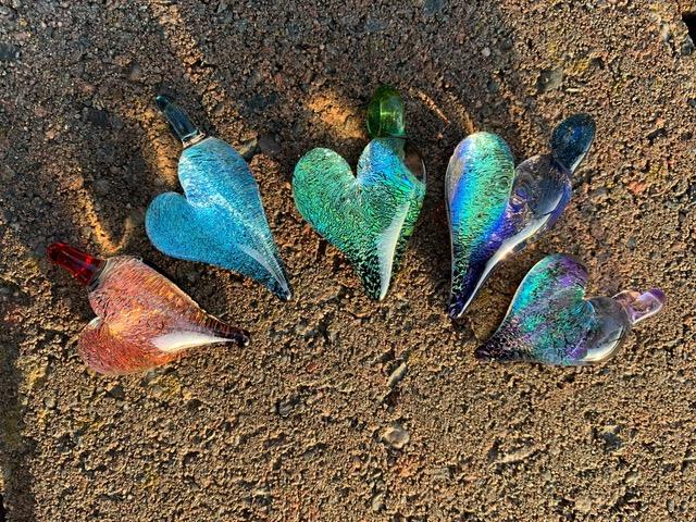 dichroic heart pendant