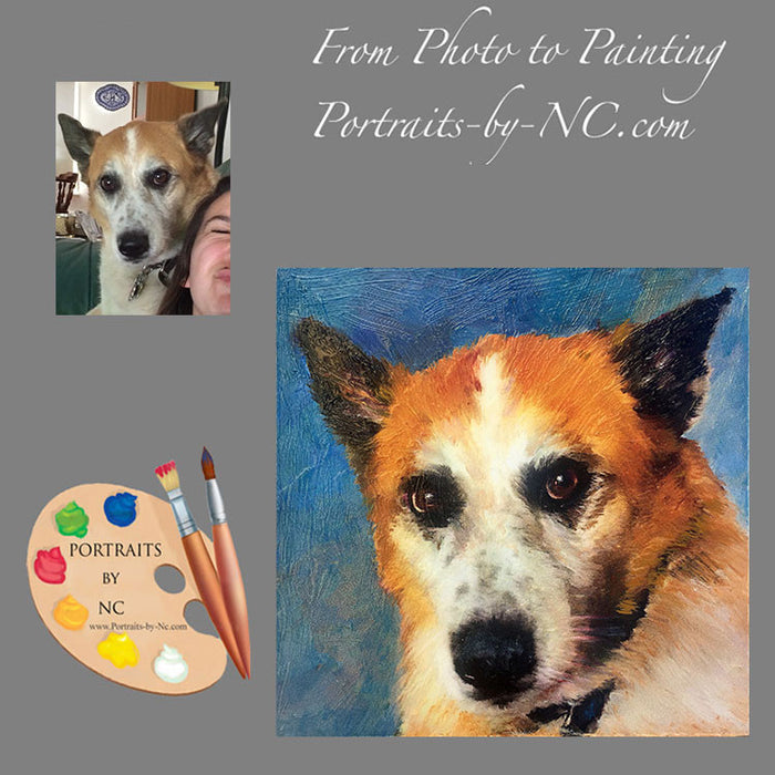Dog Oil Portrait from Photo