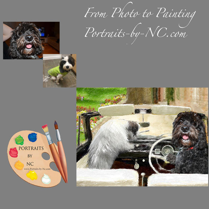 Dogs in Cars Portrait from Photo