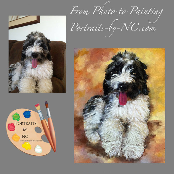 Doodle Dog Portrait from Photo 398