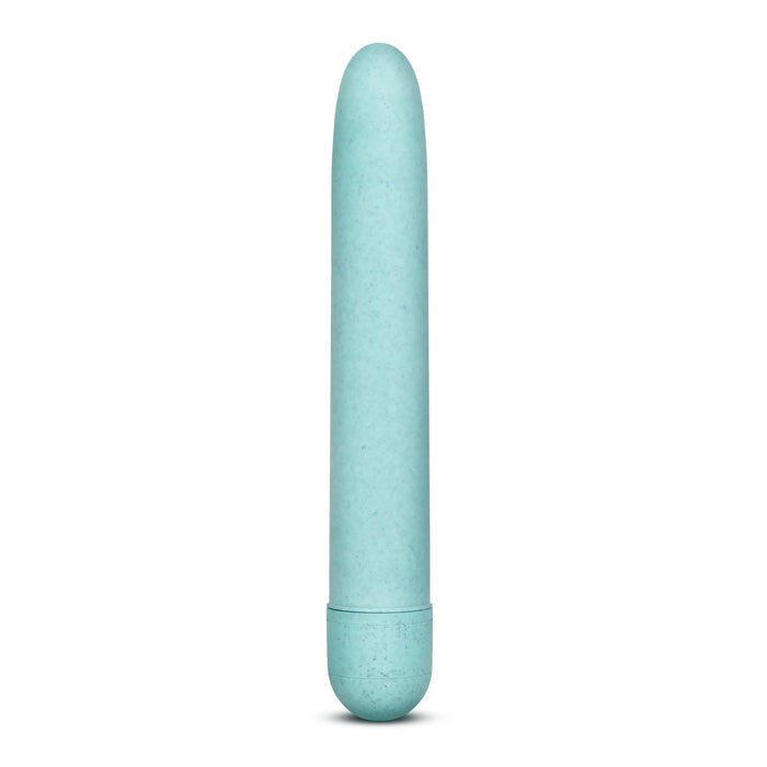 The Blush Gaia Eco, a light blue cylindrical object, stands upright against a white background. Its smooth surface and impeccably uniform shape exude an eco-friendly allure and offer a petite vibe that intrigues with its simplicity.
