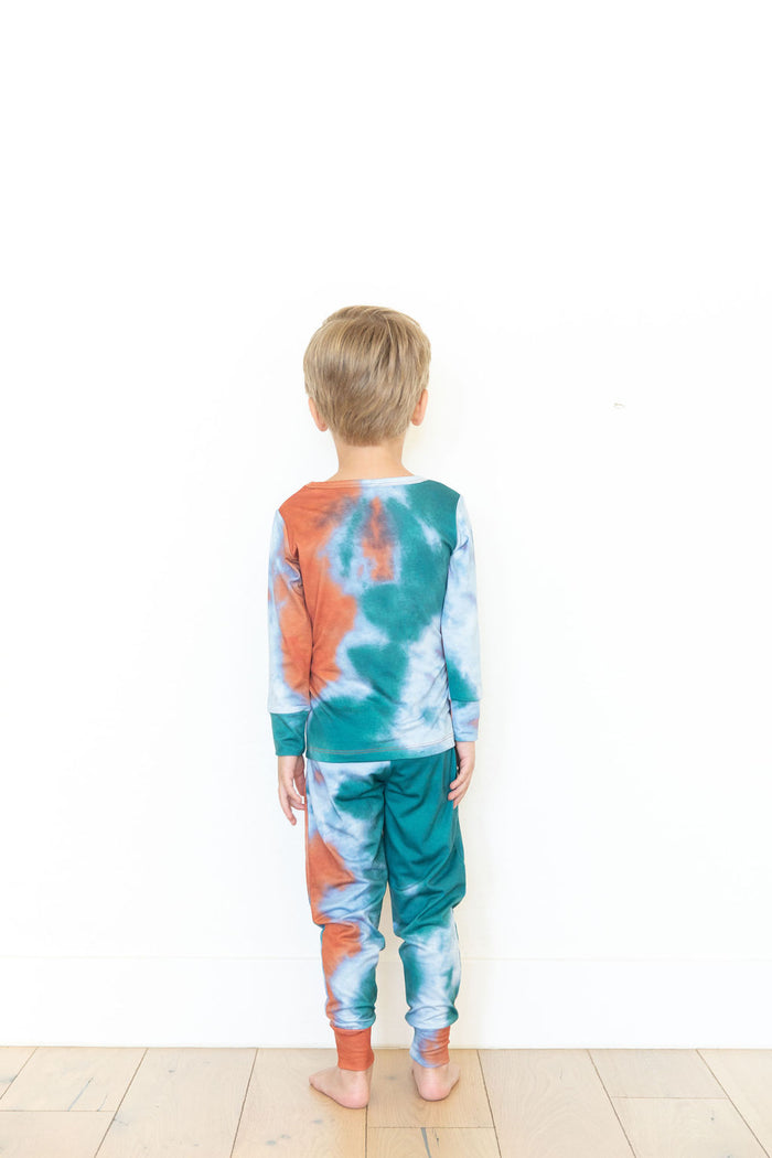 EMERALD GREEN + FADED BLUE + ORANGE TIE DYE | LONG SLEEVE