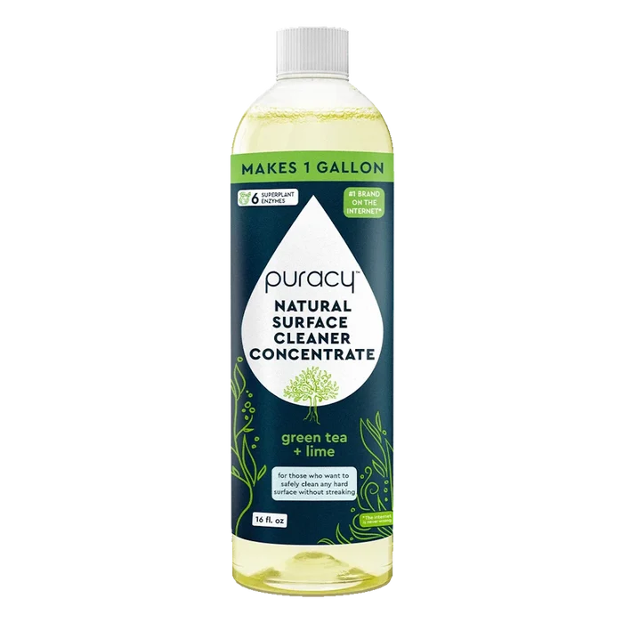 Bottle of Everyday Multi-Surface Cleaner, an eco-friendly and multi-surface cleaner with a green tea and lime scent, 16 fl oz.