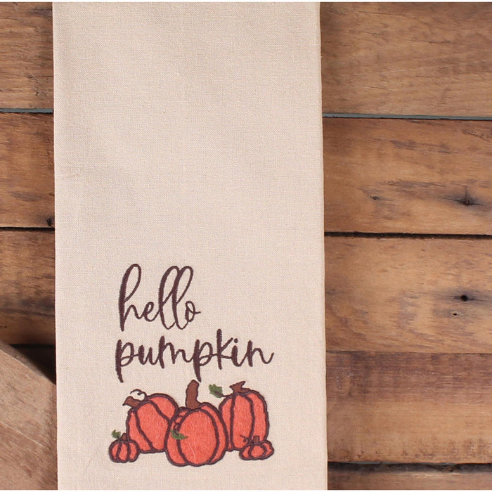 F hello pumpkin Towel  Set of 2 ET376024 - Interiors by Elizabeth