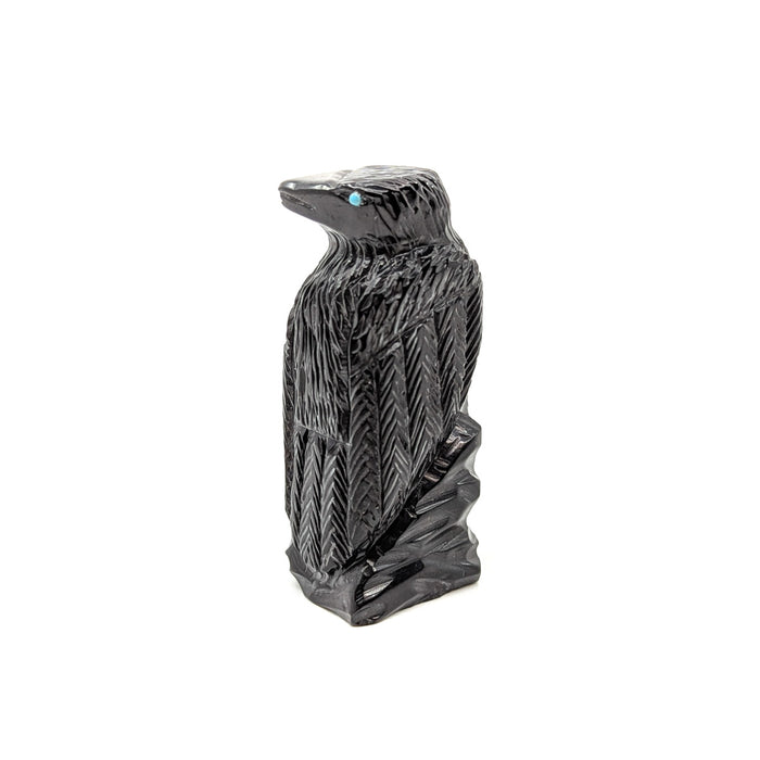 Finely Carved Jet Raven