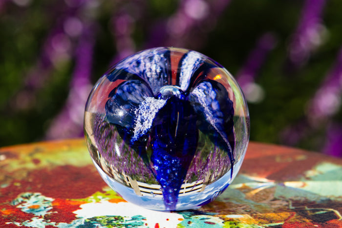 3" / Lapis Blue with Opal Rose