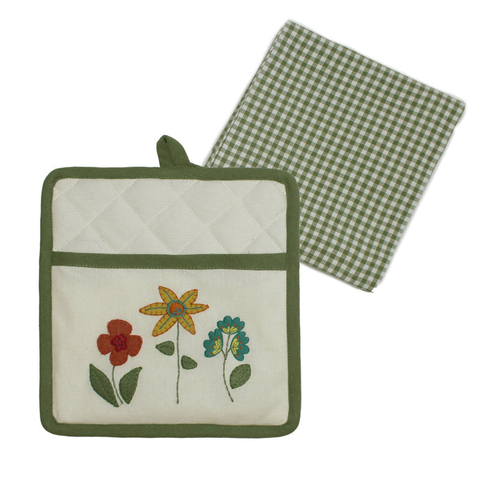Flowers Pocket Potholder Set PH013427 - Interiors by Elizabeth
