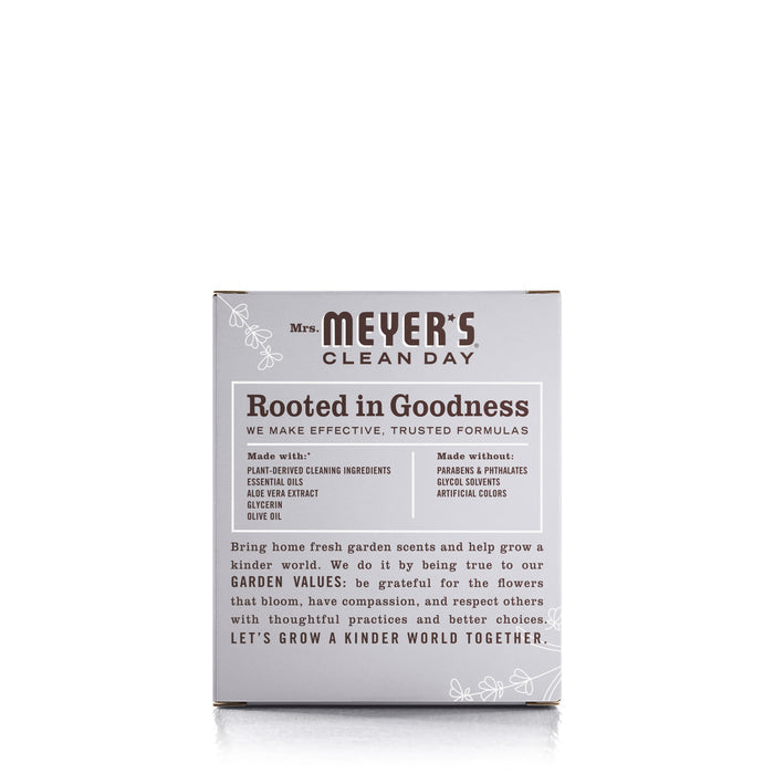 The image features a Mrs. Meyers Foaming Hand Wash Concentrate Refill, Rooted in Goodness with natural cleaning agents. The label emphasizes its free from parabens, phthalates, and artificial colors, reflecting garden values and kindness in a concentrated refillable form.
