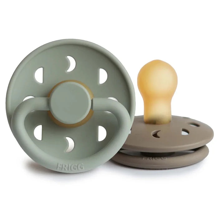 FRIGG MOON NATURAL RUBBER PACIFIER | SAGE/PORTOBELLO | 2 PACK
