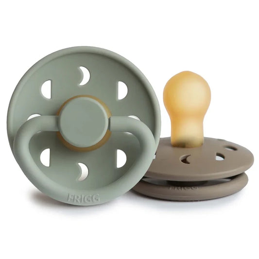 FRIGG MOON NATURAL RUBBER PACIFIER | SAGE/PORTOBELLO | 2 PACK