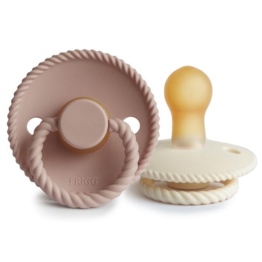 FRIGG ROPE NATURAL RUBBER PACIFIER | BLUSH/CREAM | 2 PACK