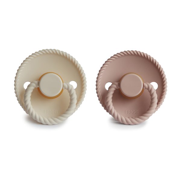 FRIGG ROPE NATURAL RUBBER PACIFIER | BLUSH/CREAM | 2 PACK