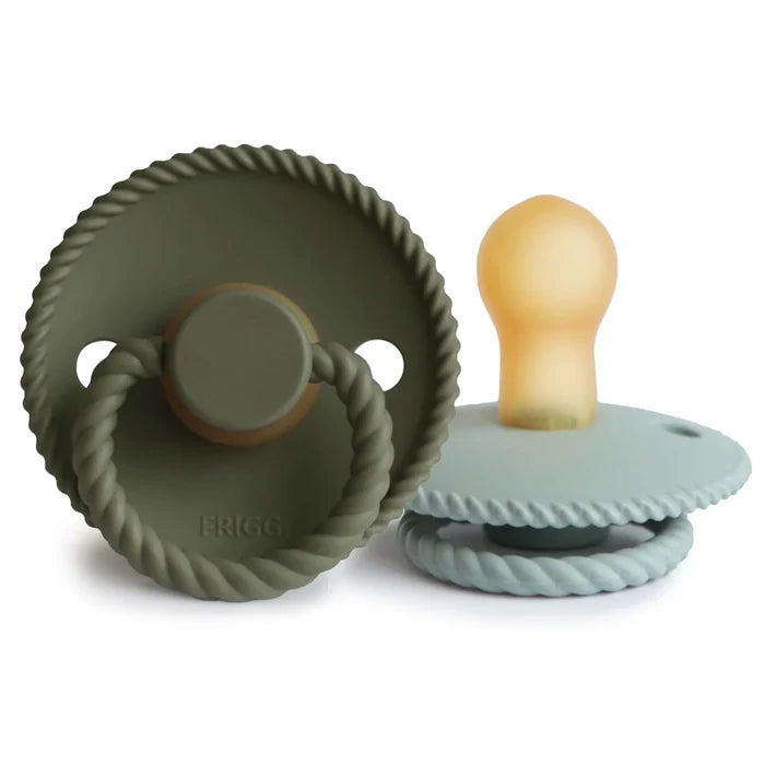 FRIGG ROPE NATURAL RUBBER PACIFIER | OLIVE/SAGE | 2 PACK