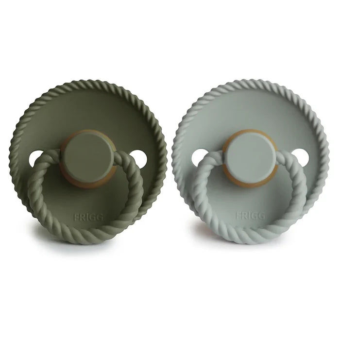 FRIGG ROPE NATURAL RUBBER PACIFIER | OLIVE/SAGE | 2 PACK