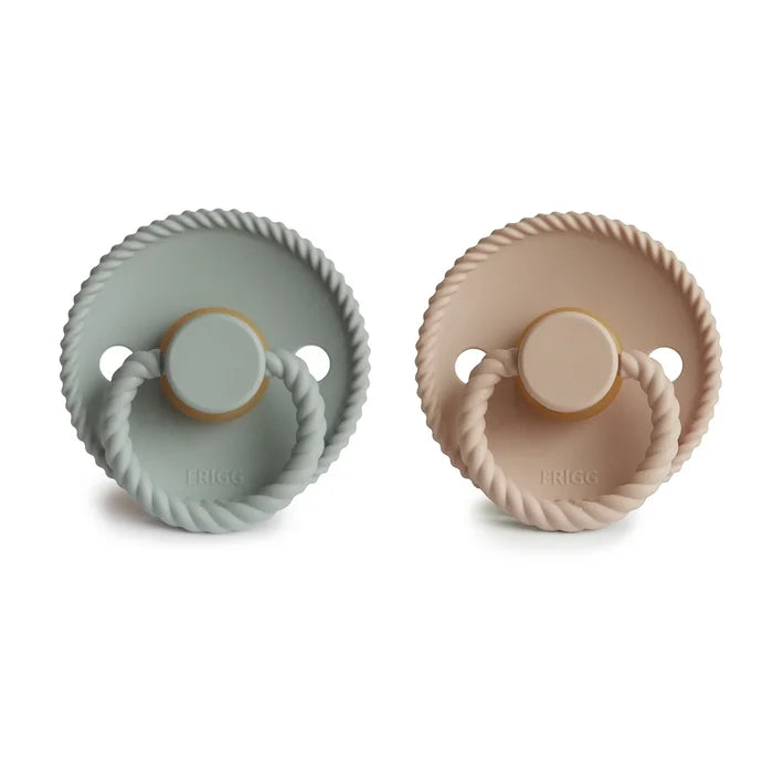 FRIGG ROPE NATURAL RUBBER PACIFIER | SAGE/CROISSANT | 2 PACK
