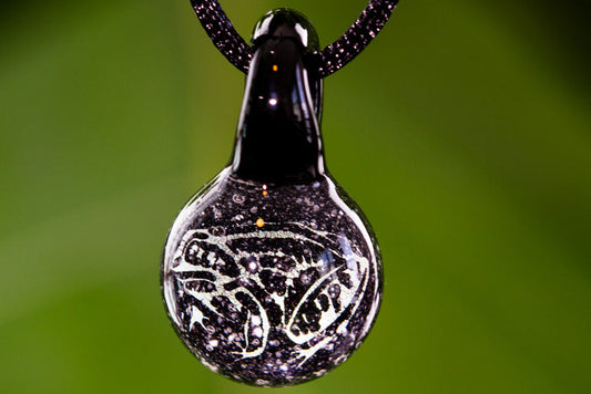 Frog Hologram Pendant with Infused Cremation Ash