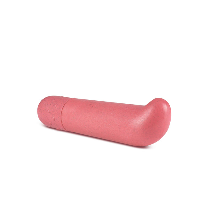 The Blush Gaia Eco G Spot Vibe is a pink, L-shaped vibrator with a textured surface for precise stimulation. Made with Biofeel™, it’s an eco-friendly option that combines sustainability with top-notch performance.