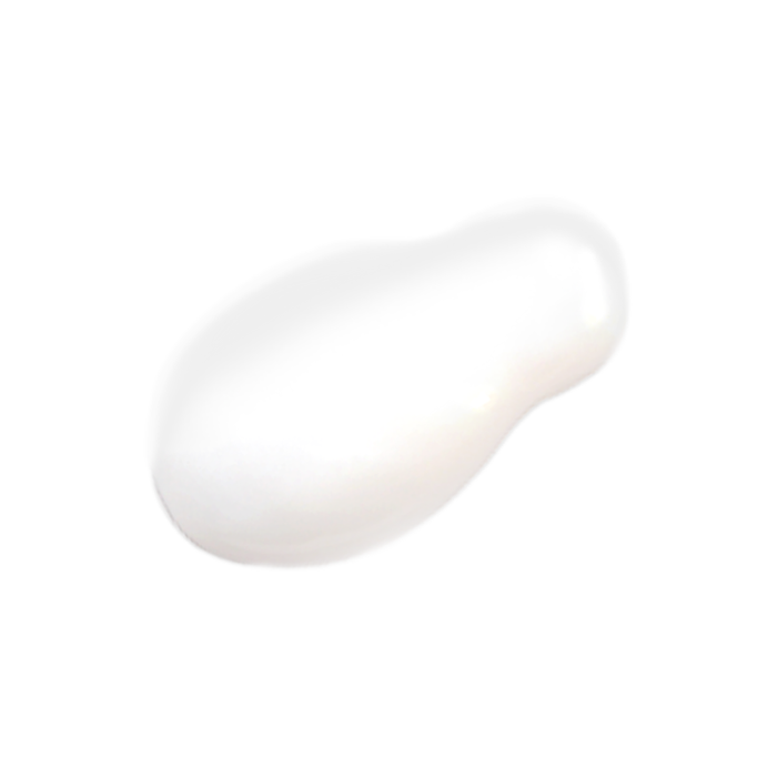 A smooth, white drop of Tree To Tubs Gentle Retinol Alternative Bakuchiol Face Serum gracefully rests on a pristine white background, offering a gentle solution for fine lines and wrinkles.