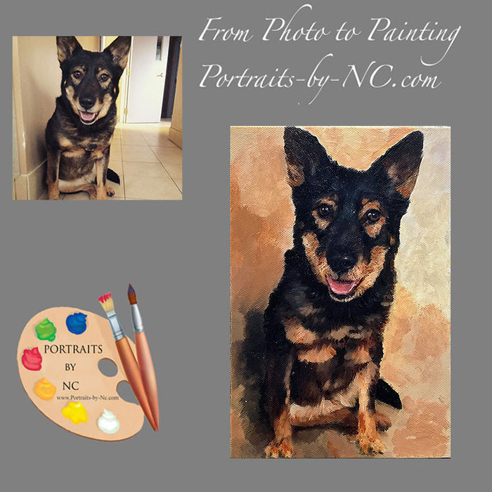 German Shepherd Dog Portrait from Photo 513
